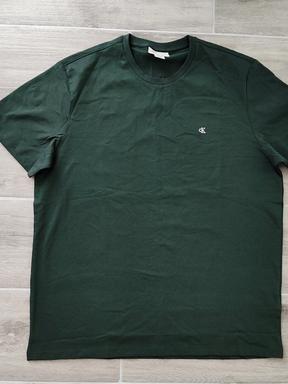 Calvin Klein Jeans Forest Green CK Embroidered Crew Tee